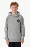 Rip Curl Kids' Wetsuit Icon Fleece Hoodie In Grey Marle