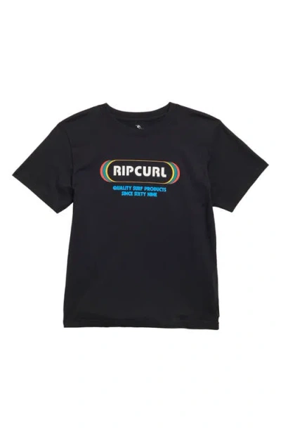 Rip Curl Kids' Yo Mumma Graphic T-shirt In Black