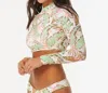 Rip Curl La Quinta Cropped Rashguard In White In White