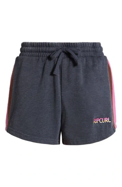 Rip Curl Las Dalias Colorblock Cotton Blend Fleece Shorts In Navy