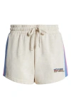 Rip Curl Las Dalias Colorblock Cotton Blend Fleece Shorts In Oatmeal Marle