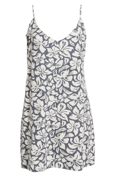 Rip Curl Las Dalias Cotton & Linen Minidress In Navy