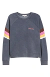 Rip Curl Las Dalias Cotton Blend Fleece Raglan Sweatshirt In Navy