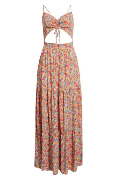 Rip Curl Las Dalias Floral Maxi Dress In Blue