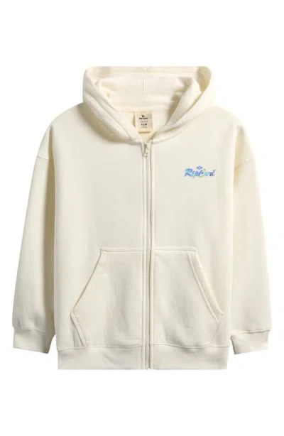 Rip Curl Kids'  Lay Day Relaxed Fit Cotton Blend Hoodie In White
