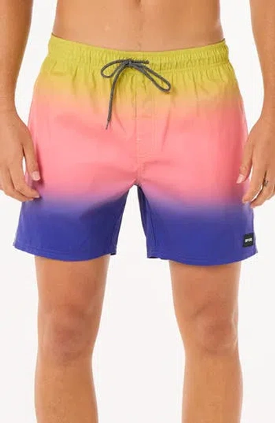 Rip Curl Laze Fade Volley Swim Trunks In Purple