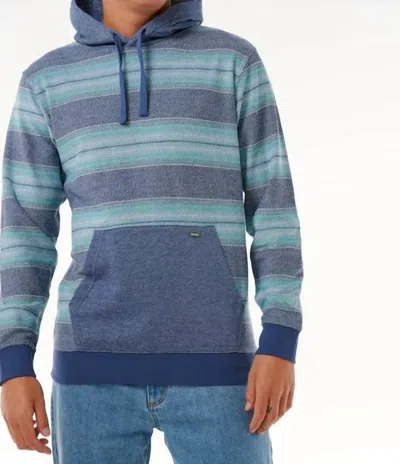 Rip Curl Line Up Stripe Hoodie In Washed Navy