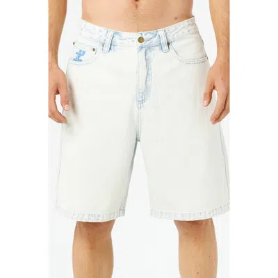 Rip Curl Liquid Trips Denim Shorts In White