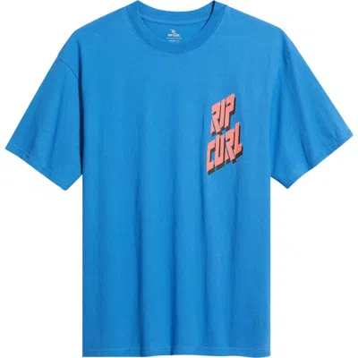 Rip Curl Liquid Trips Slant Graphic T-shirt In Blue