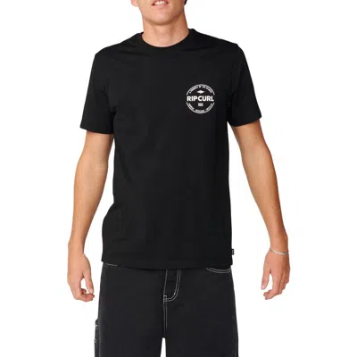 Rip Curl Logo Graphic Cotton T-shirt In Black