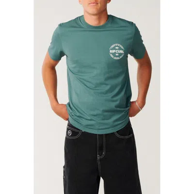 Rip Curl Logo Graphic Cotton T-shirt In Green