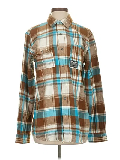 Pre-owned Rip Curl Long Sleeve Button Down Shirt In Brown