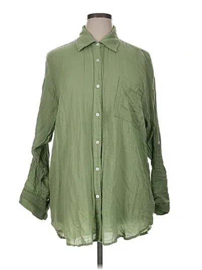 Pre-owned Rip Curl Long Sleeve Polo Shirt In Green
