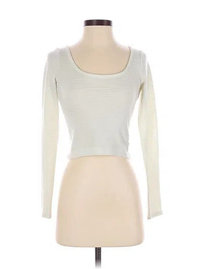Pre-owned Rip Curl Long Sleeve Top Ivory Square Neckline Tops