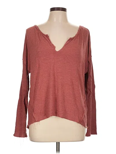 Pre-owned Rip Curl Long Sleeve T-shirt In Burgundy