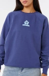 Rip Curl Luxe Surf Puff Logo Crewneck Sweatshirt In Blue
