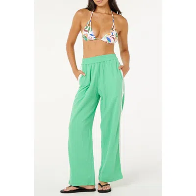 Rip Curl Luxe Surf Wide Leg Cotton Pants In Brown