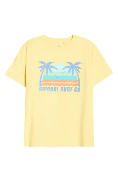 Rip Curl Malibu Relaxed Graphic T-shirt In Yellow