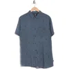 Rip Curl Max Energy Short Sleeve Button-up Shirt In Pine Night