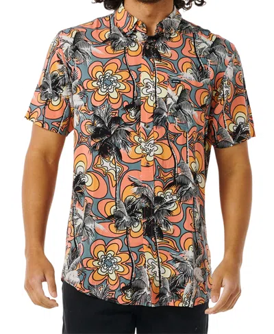 Rip Curl Mens Barrel Killa Short Sleeve Shirt In Coral