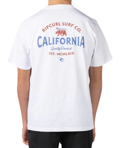 Rip Curl Men's Big Cali Bear Prem Short Sleeve T-shirt In White