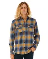 Rip Curl Count Plaid Cotton Flannel Button-up Shirt In Gold