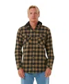 Rip Curl Men's Grunter Flannel Hood Shirt In Washed Moss