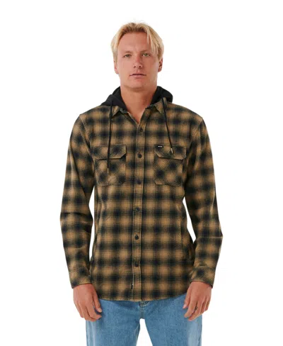 Rip Curl Men's Grunter Flannel Hood Shirt In Washed Moss