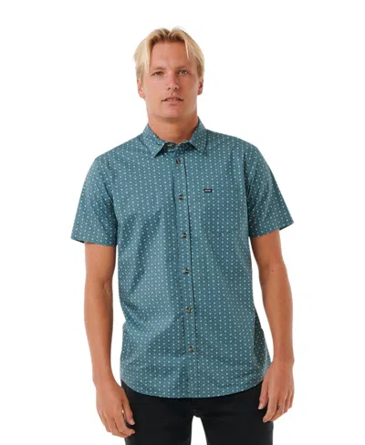 Rip Curl Men's Micro Short Sleeve Shirt In Blue Stone