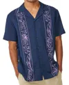 Rip Curl Men's Mod Tropics Vert Short Sleeve Shirt In Bluestone