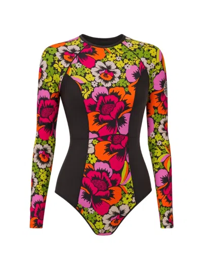 Rip Curl Mirage Floral-print Long-sleeve Swimsuit In Multi