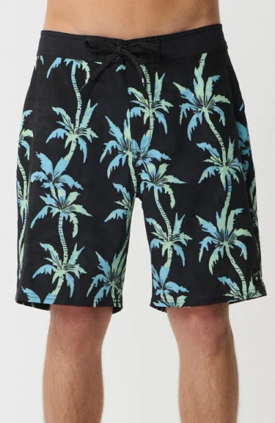Rip Curl Mirage Sessions 19 Palm Print Board Shorts In Black