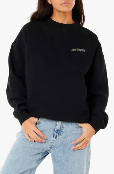 Rip Curl Neon Diamond Heritage Sweatshirt In Black
