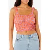 Rip Curl Neon Isles Smocked Crop Top