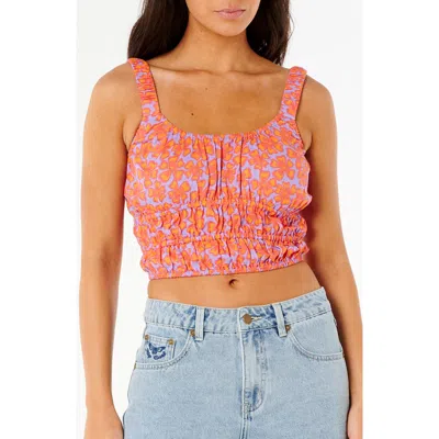 Rip Curl Neon Isles Smocked Crop Top