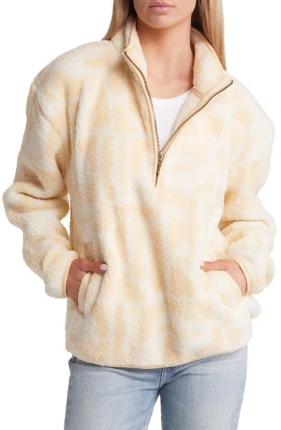 Rip Curl New Wave Polar Fleece Quarter Zip Pullover In Beige