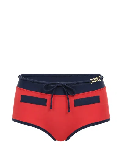 Rip Curl Noughties Low Rise Bikini Bottom In Red
