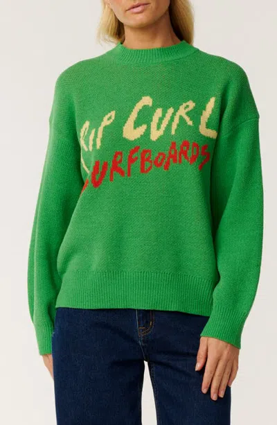 Rip Curl Nova Era Jacquard Sweater In Green