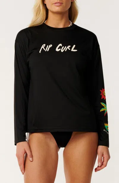 Rip Curl Nova Era Surflite Long Sleeve Rashguard In Black
