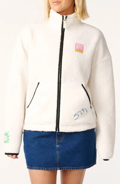 Rip Curl Nova Era Zip Fleece Jacket In White