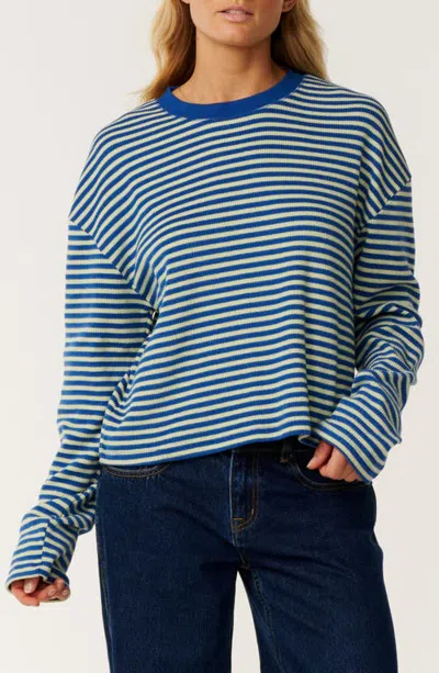 Rip Curl Nova Waffle Long Sleeve Sweater In Blue
