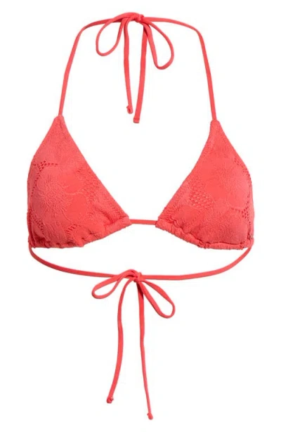 Rip Curl Oasis Triangle Bikini Top In Red