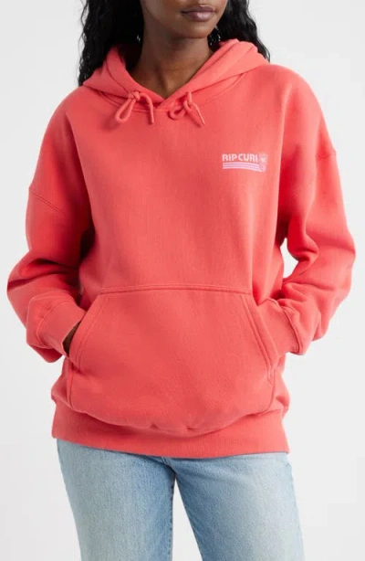 Rip Curl Ocean Break Heritage Hoodie In Pink