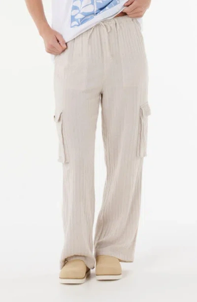 Rip Curl Oceanic Textured Stripe Cargo Pants In Neutral