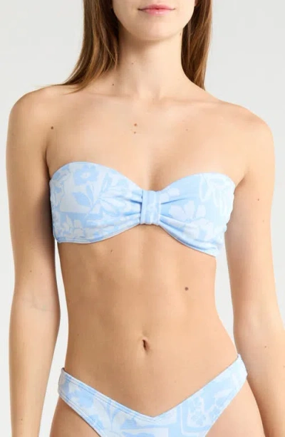 Rip Curl Pacific Coast Floral Jacquard Bikini Top In Blue