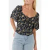 Rip Curl Pacific Rider Floral Flutter Sleeve Top In Multi