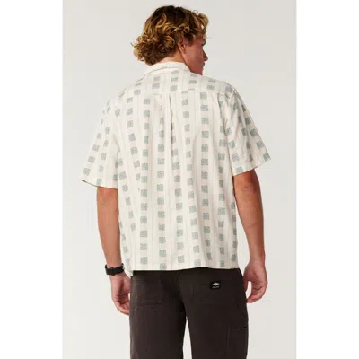 Rip Curl Pacific Rinse Stripe Button Up Shirt In Bone