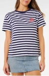 Rip Curl Pacific Stripe Embroidered T-shirt In Blue