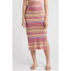 Rip Curl Palapa Rib Midi Skirt In Pink Multi