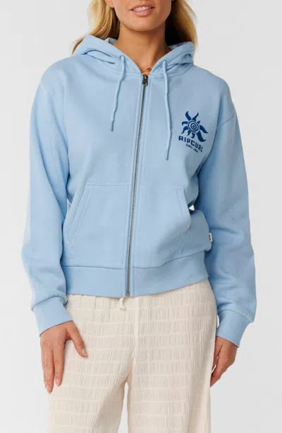 Rip Curl Paraiso Graphic Full Zip Hoodie In Blue